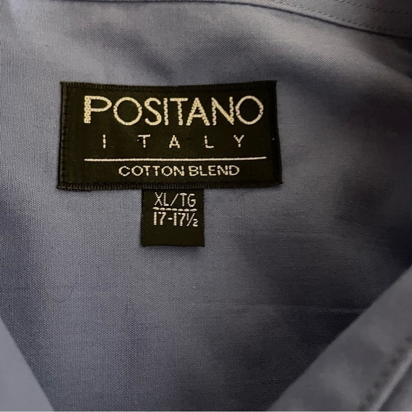 Positano Italy -Cotton Blend - Size XL- 17-17.5 Button down Dress Shirt EUC - Picture 6 of 8